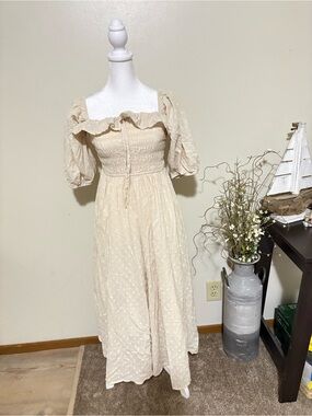 Elegant Cream Maxi Dress